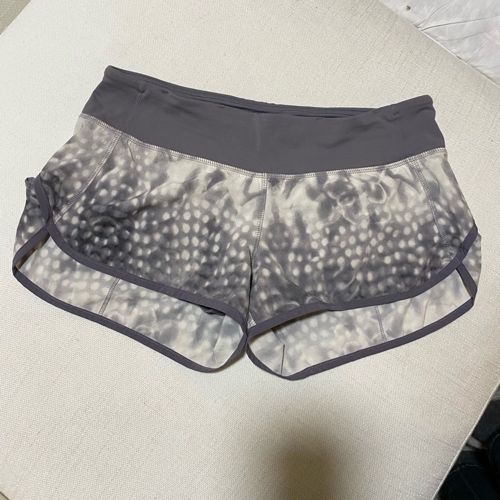 Grey Lululemon Speed Shorts in size 6